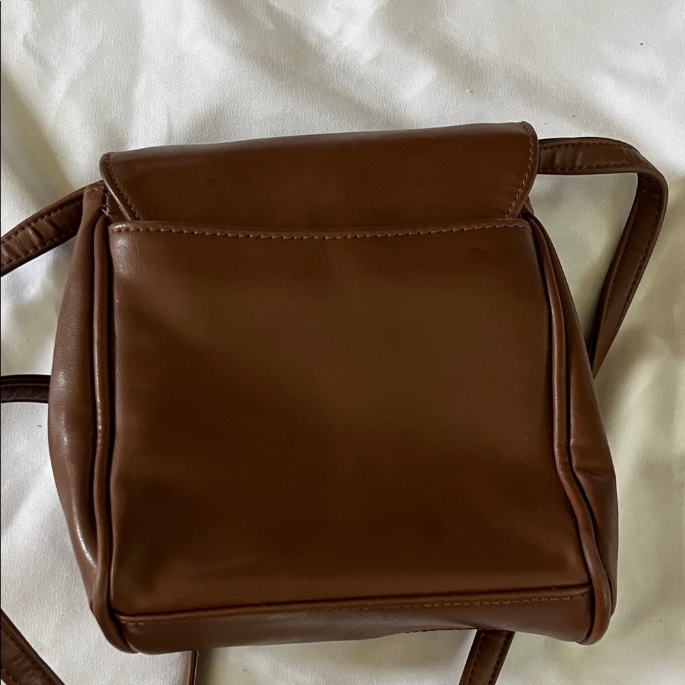 Nine West Brown Leather Crossbody with Gold Ring Accent - Picture 6 of 6